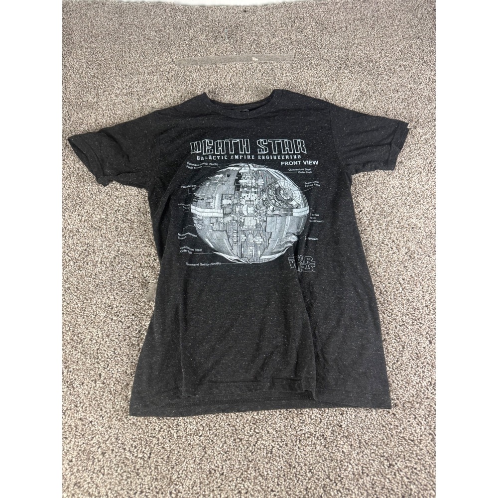 Star Wars Death Star Fifth Sun Graphic Tee‎ Mens Small Black Heather T-Shirt